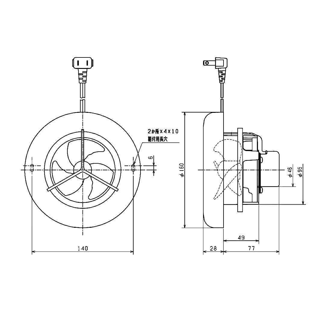 送料無料】三菱電機 100φ用パイプファン 丸形格子パネル V-08PC8
