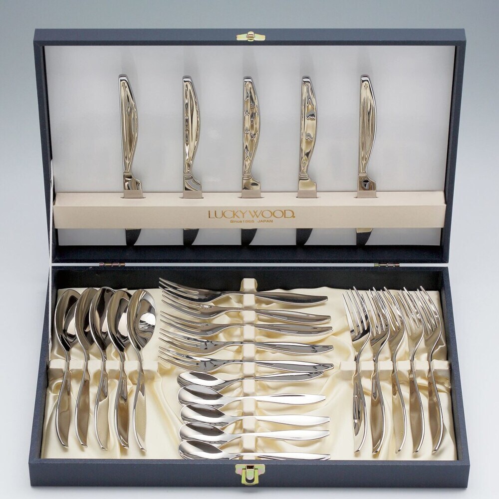【送料無料】ラッキーウッド レイリア ディナーセット ステンレス 25pc 5客用 5-09725-0110