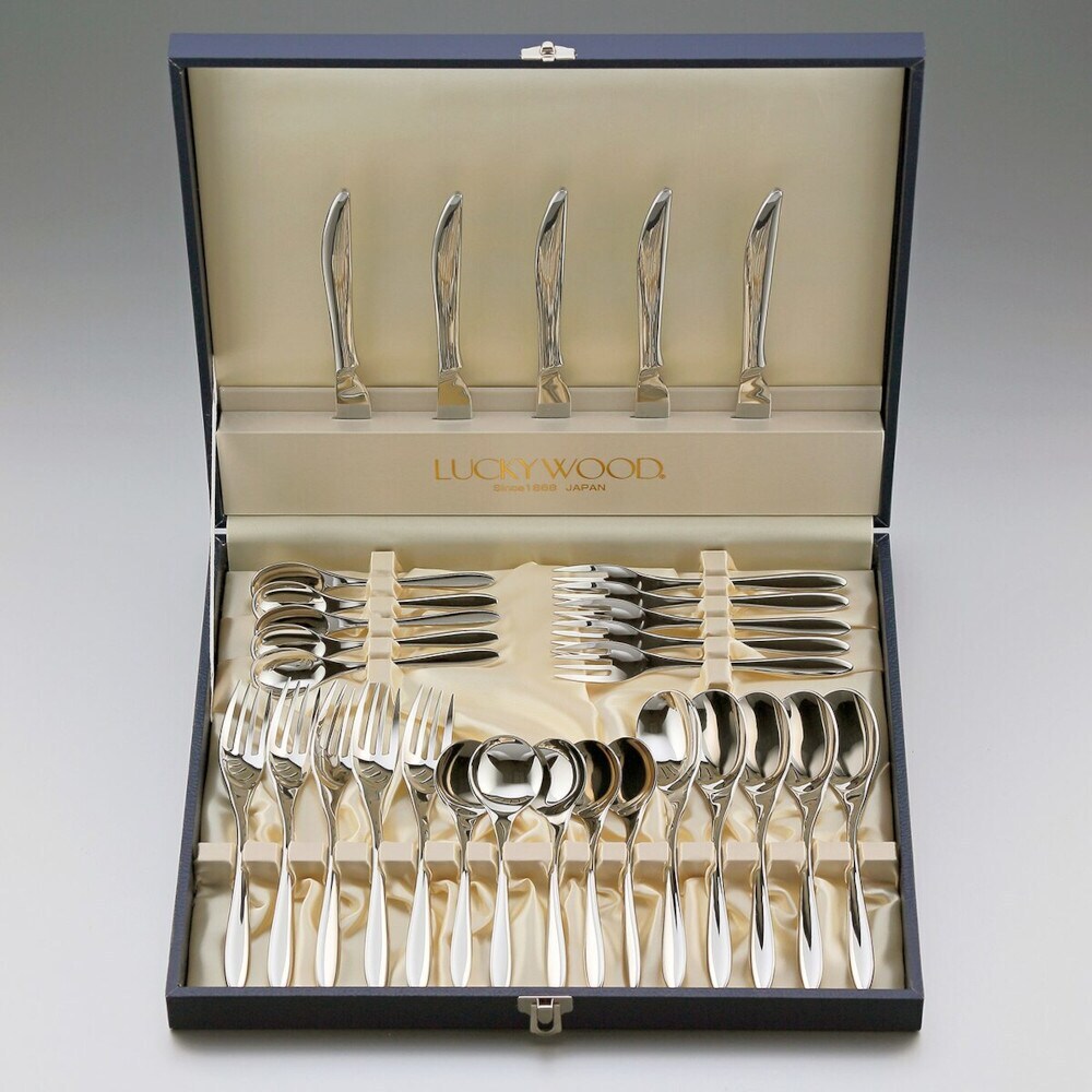 【送料無料】ラッキーウッド マリール ディナーセット ステンレス 30pc 5客用 5-15030-0110