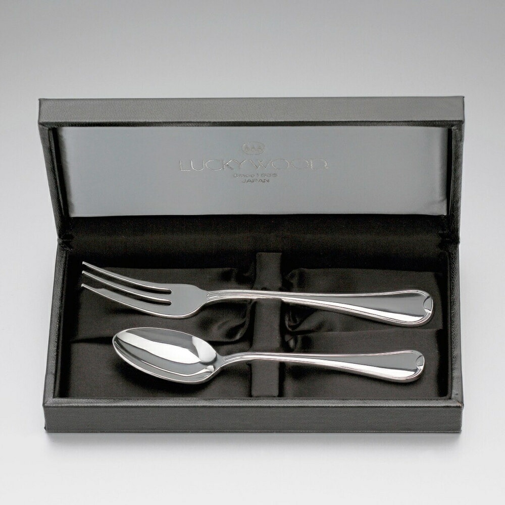 【送料無料】ラッキーウッド ロムネー ティーケーキセット 洋白銀器 2pc 5-28102-0110