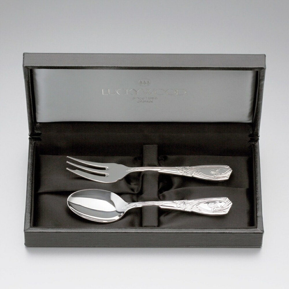 【送料無料】ラッキーウッド パリ ティーケーキセット 純銀 2pc 5-86502-0110