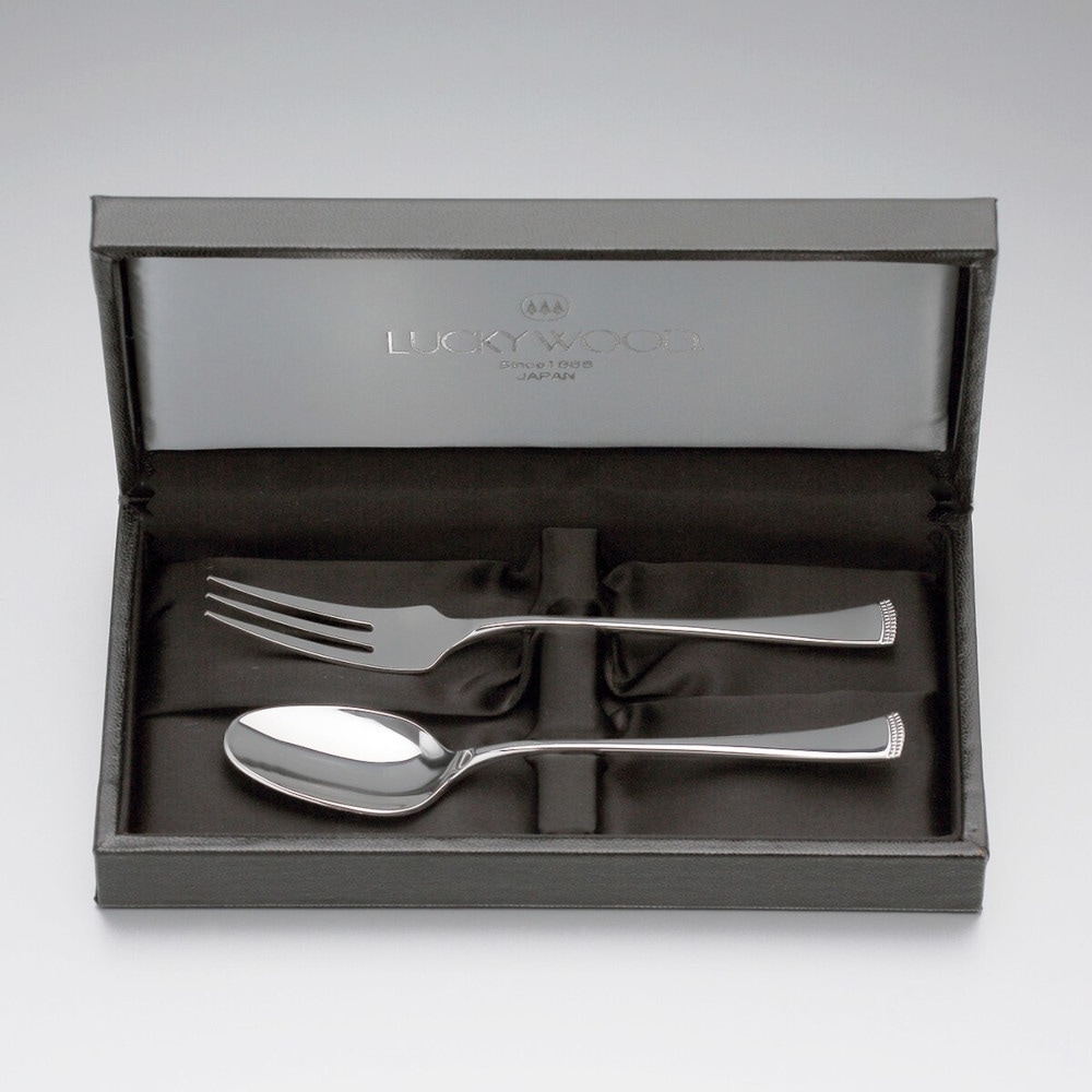 【送料無料】ラッキーウッド シドニー ティーケーキセット 純銀 2pc 5-88002-0110