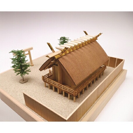 木製建築模型 1/150　神明造り 神社　ウッディジョー ウッディジョー/木製建築模型 1/150神明造り・神社 : アクア