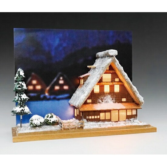 【送料無料】ウッディジョー 木製建築模型 ハーフタイプ 合掌造り