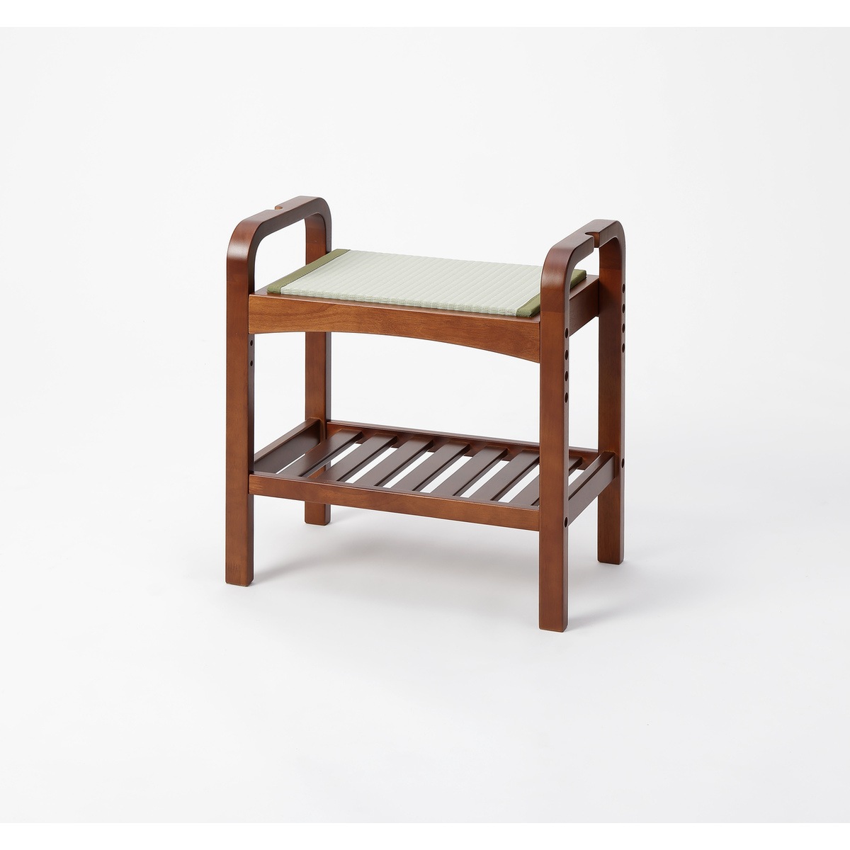 【送料無料】畳腰掛け ブラウン×樹脂製グリーン 【メーカー直送・代引不可・置配不可】