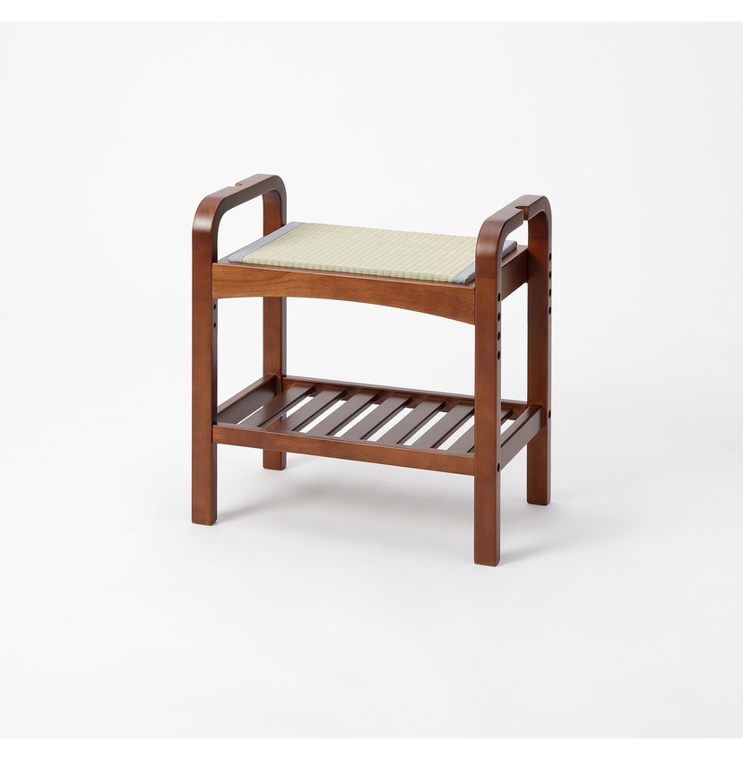 【送料無料】畳腰掛け ブラウン×い草グレー 【メーカー直送・代引不可・置配不可】