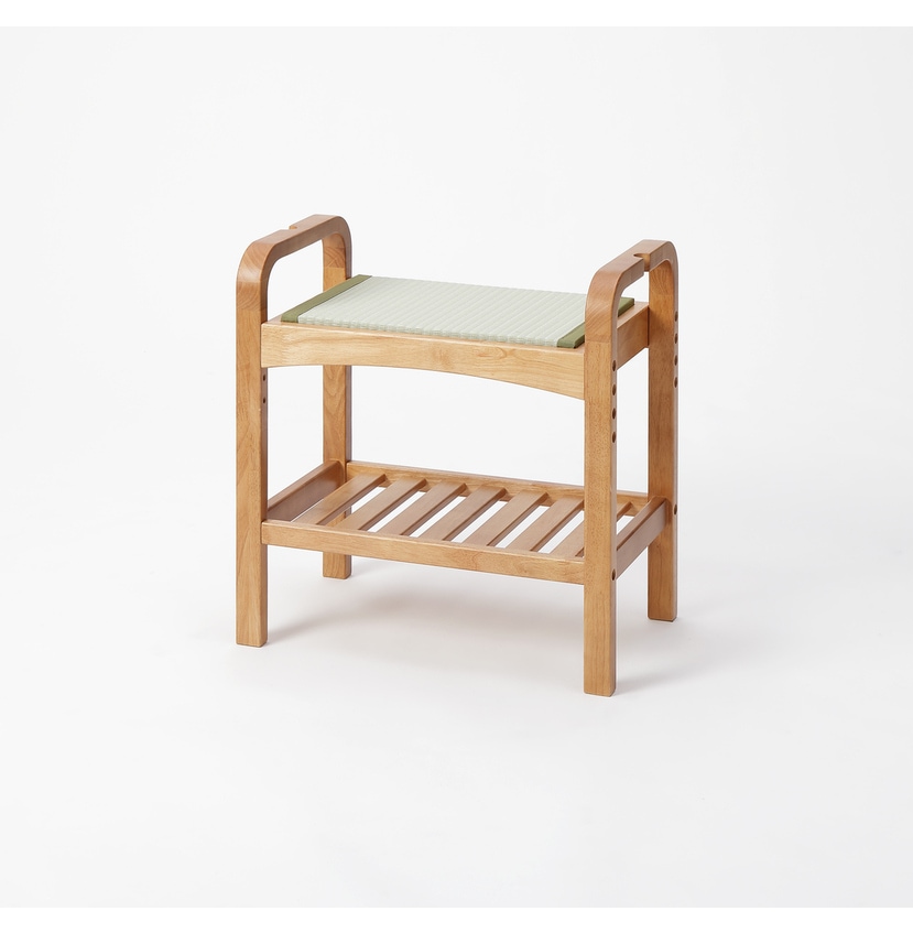 【送料無料】畳腰掛け ナチュラル×樹脂製グリーン 【メーカー直送・代引不可・置配不可】