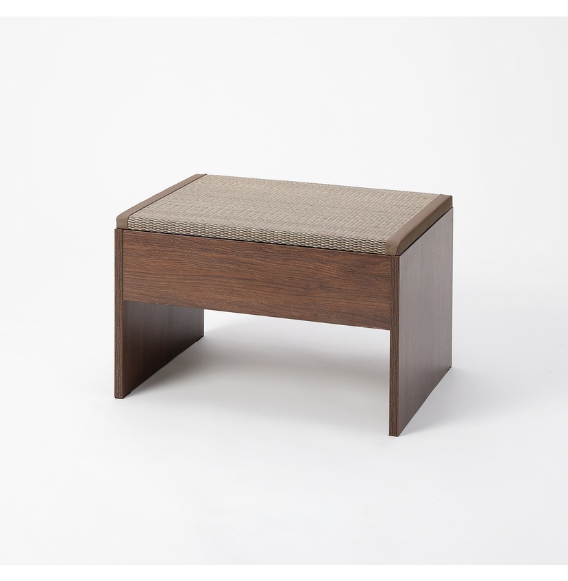 【送料無料】畳収納付きベンチ 60×43×39cm ブラウン×い草ブラウン 【メーカー直送・代引不可・置配不可】
