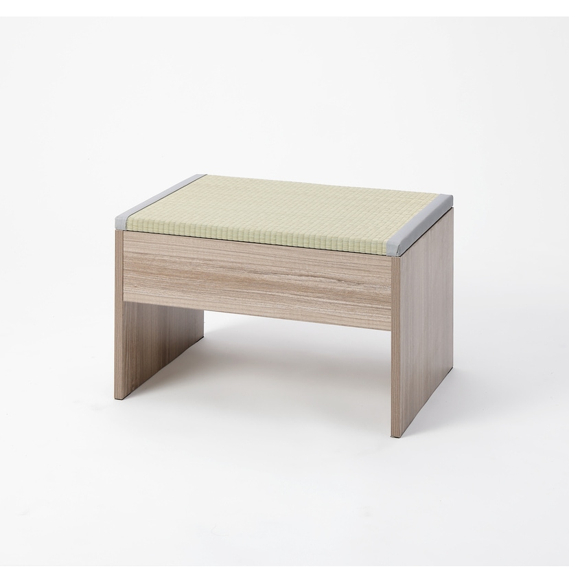 【送料無料】畳収納付きベンチ 60×43×39cm グレー×い草グレー 【メーカー直送・代引不可・置配不可】