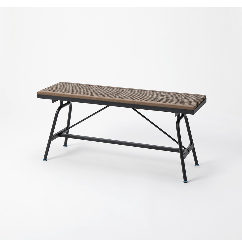 【送料無料】畳アイアンベンチ 100×30×45cm い草ブラウン 【メーカー直送・代引不可・置配不可】