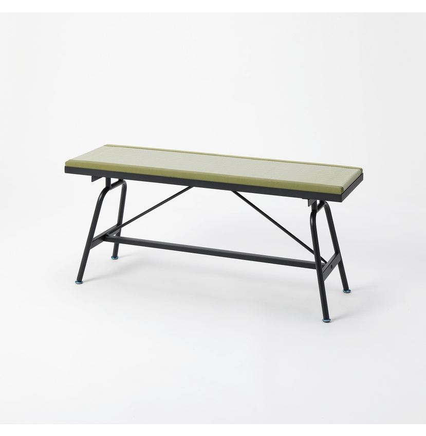 【送料無料】畳アイアンベンチ 100×30×45cm 樹脂製グリーン 【メーカー直送・代引不可・置配不可】