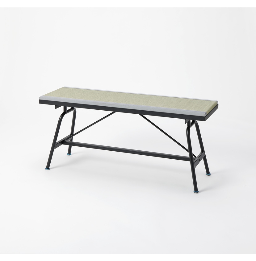 【送料無料】畳アイアンベンチ 100×30×45cm い草グレー 【メーカー直送・代引不可・置配不可】