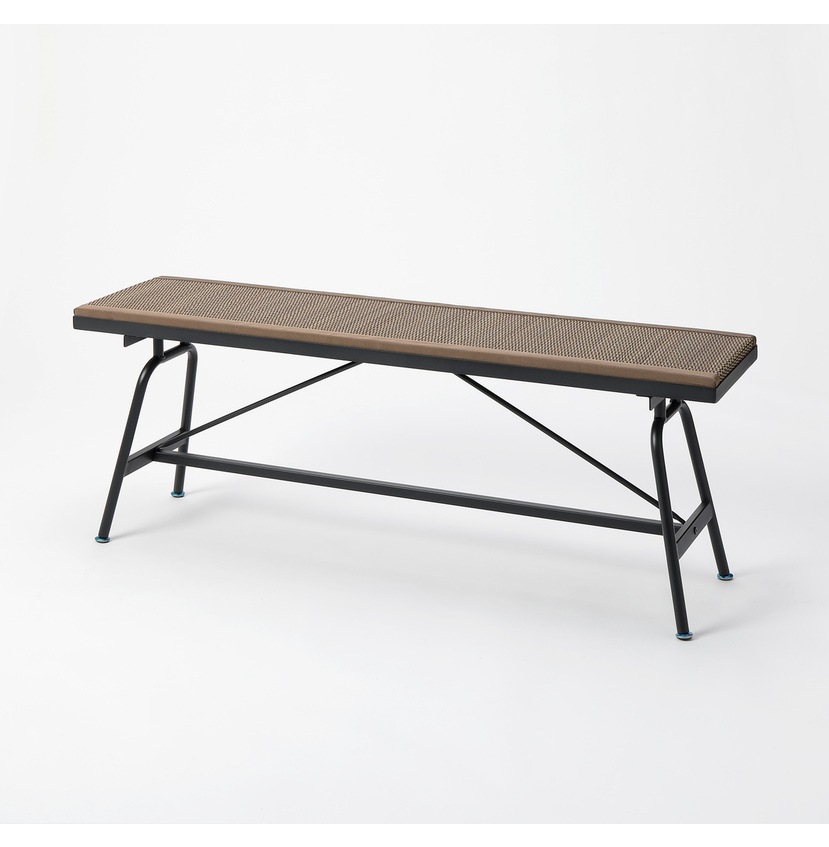 【送料無料】畳アイアンベンチ 120×30×45cm い草ブラウン 【メーカー直送・代引不可・置配不可】