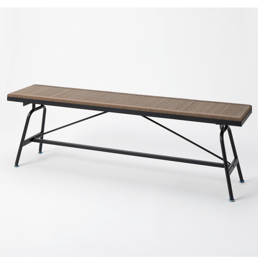 【送料無料】畳アイアンベンチ 140×30×45cm い草ブラウン 【メーカー直送・代引不可・置配不可】