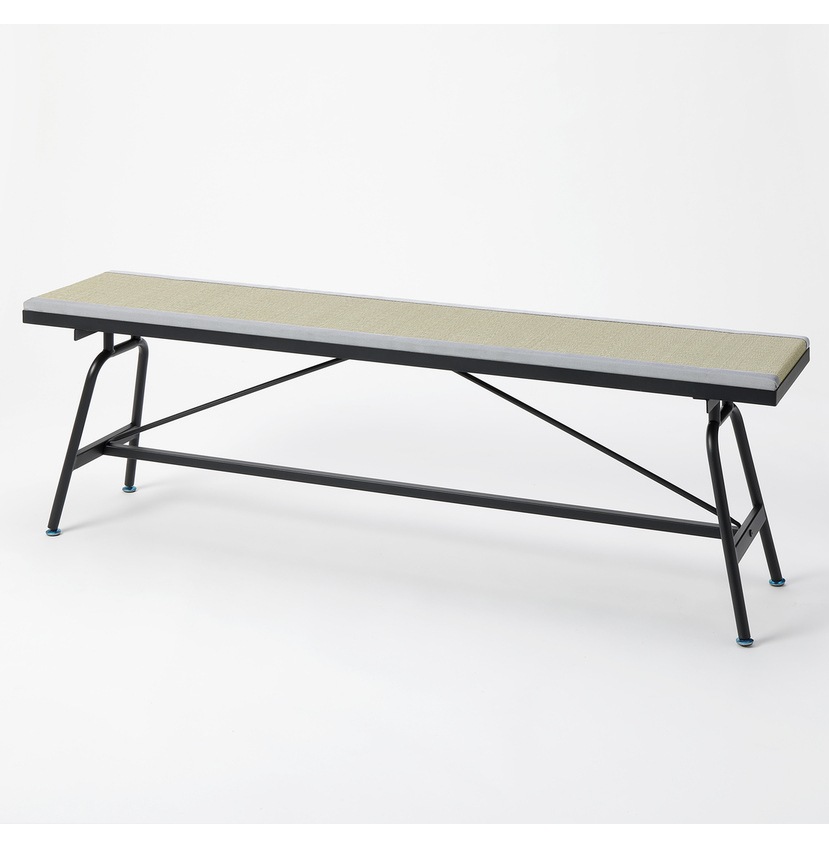 【送料無料】畳アイアンベンチ 140×30×45cm い草グレー 【メーカー直送・代引不可・置配不可】