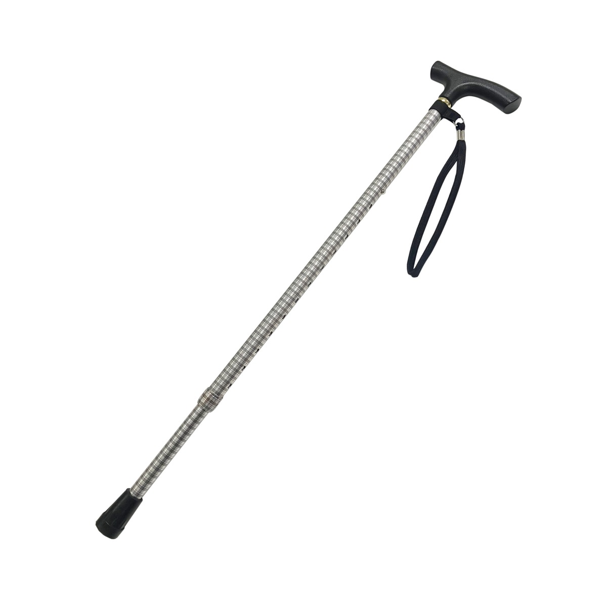 【送料無料】ARC アルミ製 杖 伸縮式 チェック柄 70～100cm 13段階調整 シルバー NS69-C9 アークランズ
