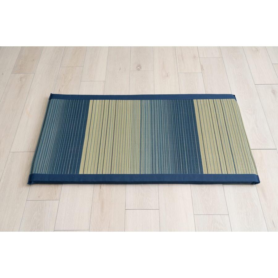 【送料無料】い草長座布団 ラーデ 約55×110cm ブルー 【メーカー直送・代引不可・置配不可・配送地域限定】