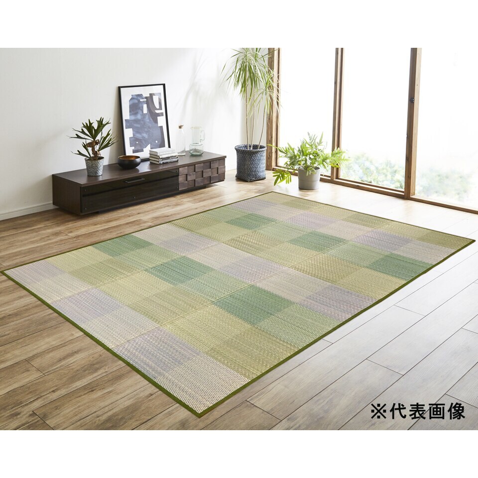 【送料無料】防ダニ・撥水ふっくらラグ クレル 約190×240cm グリーン 【メーカー直送・代引不可・置配不可・配送地域限定】