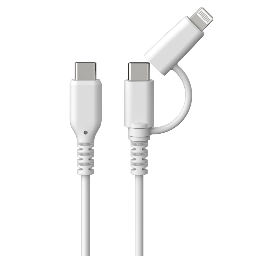 カシムラ Lightning変換付C-Cケーブル1.2m WH AJ-676