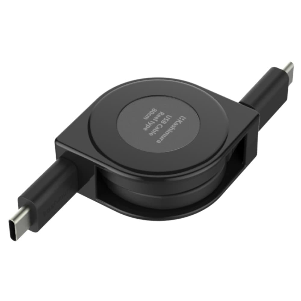 カシムラ USB充電＆同期ケーブル リール80cm PD60W対応 AJ-648