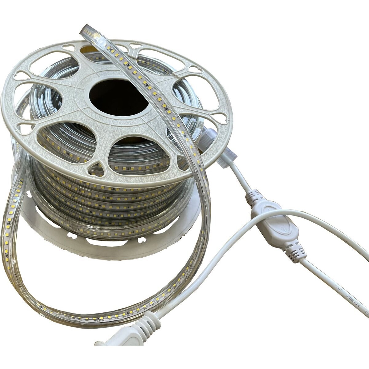 【送料無料】富士倉 LED ロープライト 両面発光 20m 電源付 昼光色 6000K FRL-W20M-W