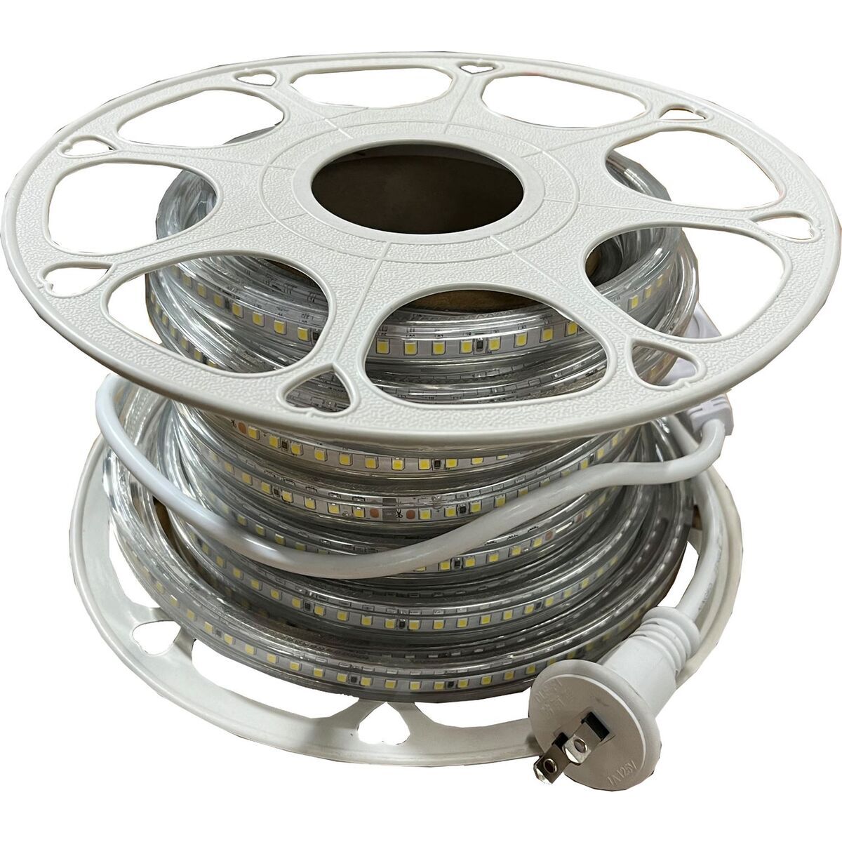 【送料無料】富士倉 LED ロープライト 両面発光 10m 電源付 昼光色 6000K  FRL-W10M-W