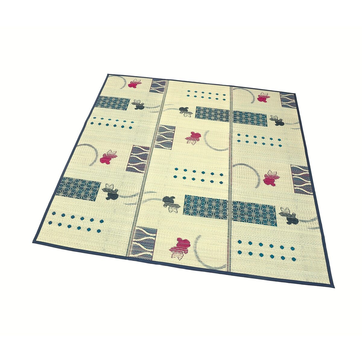 【送料無料】い草ラグ 金魚涼み 180×180cm 【メーカー直送・代引不可・置配不可】