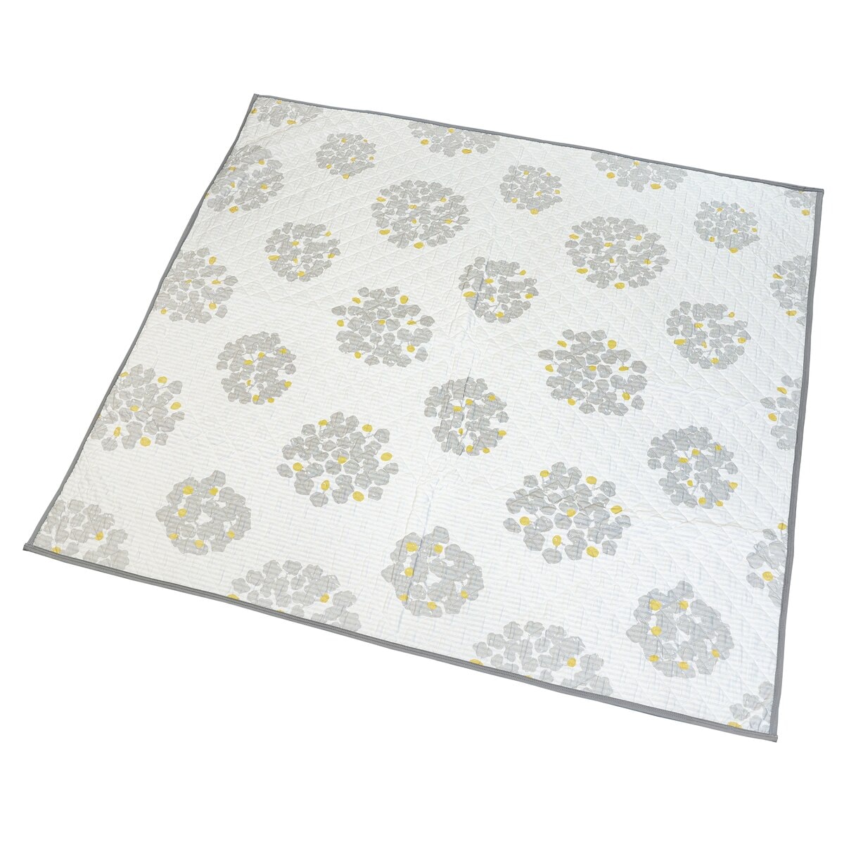 【送料無料】キルティングラグ ルナ 185×185cm グレー 【メーカー直送・代引不可・置配不可】