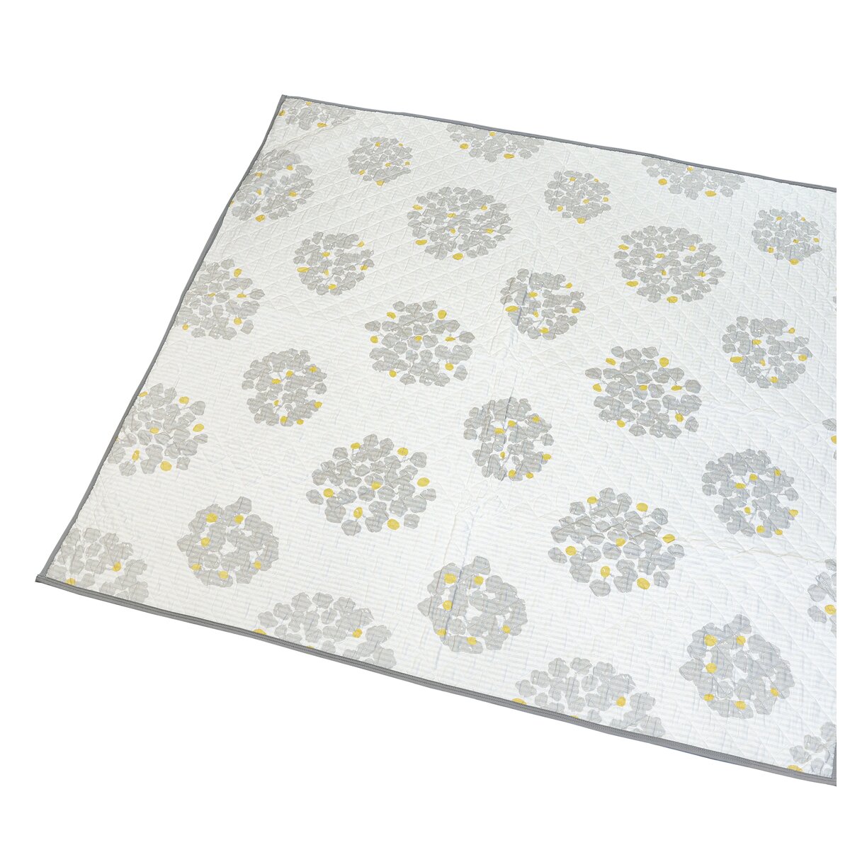 【送料無料】キルティングラグ ルナ 185×240cm グレー 【メーカー直送・代引不可・置配不可】