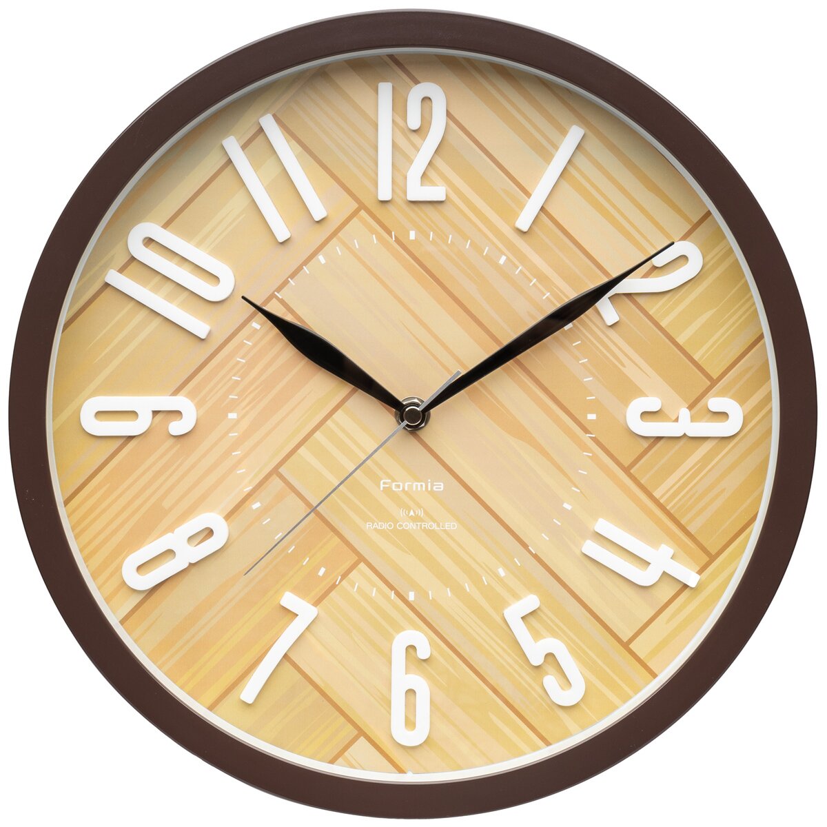 【送料無料】フォルミア アナログ電波掛時計 HIC-008RC-BR