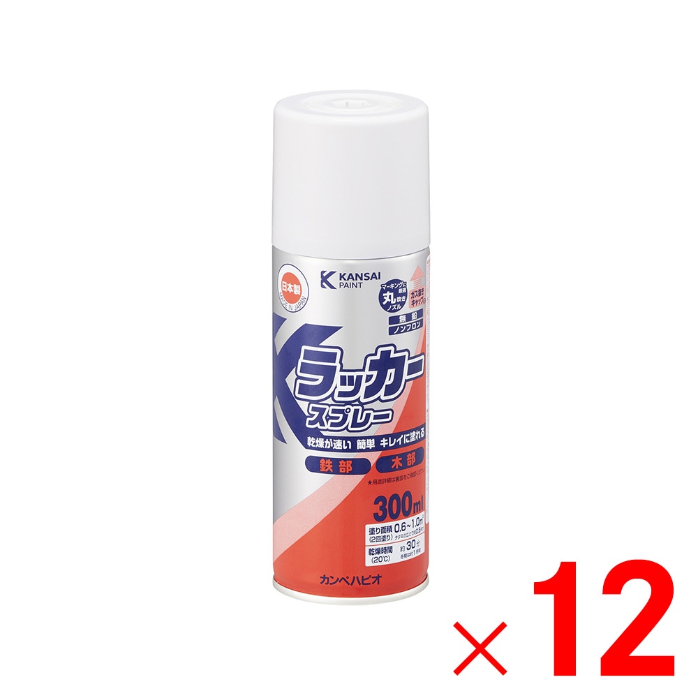 【送料無料】カンペハピオ Kラッカースプレー 白 300ml×12個 セット販売