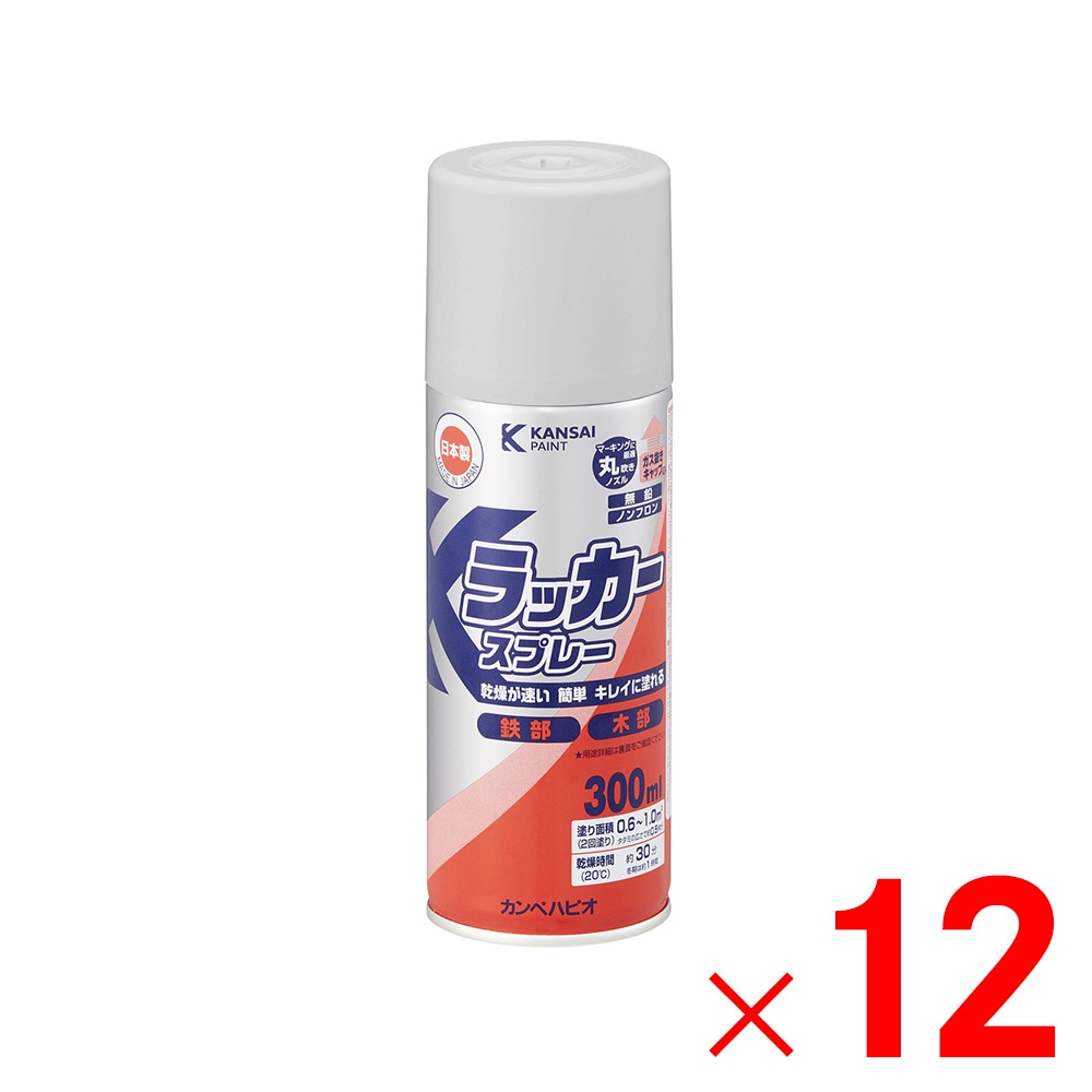 【送料無料】カンペハピオ Kラッカースプレー ぎん色 300ml×12個 セット販売