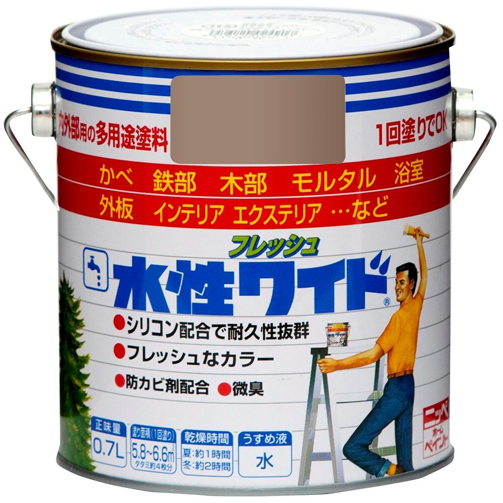ニッペホームプロダクツ 水性フレッシュワイド 0.7L アーバンベージュ