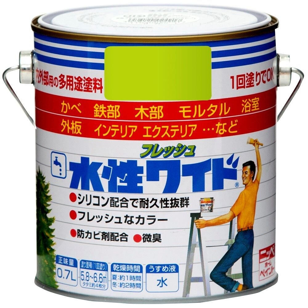 ニッペホームプロダクツ 水性フレッシュワイド 0.7L アップルグリーン