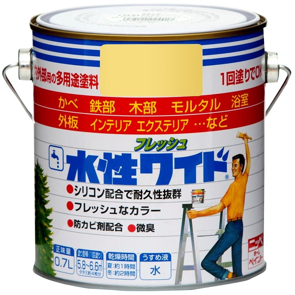 ニッペホームプロダクツ 水性フレッシュワイド 0.7L カナリアイエロー