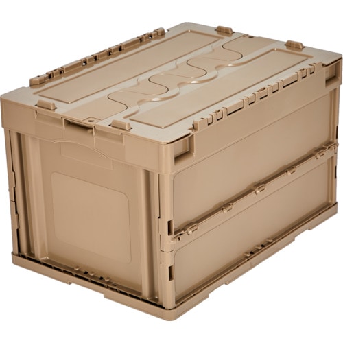 トラスコ オリコン 蓋つき折りたたみコンテナ 50L コヨーテ CT50-CYT