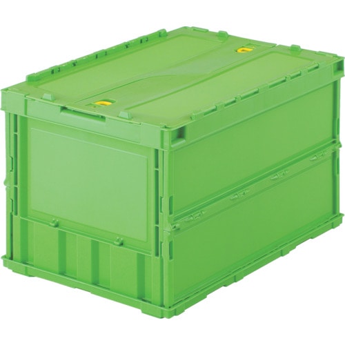 トラスコ オリコン 薄型折りたたみコンテナ 50L ロックフタ付 グリーン TR-C50B GN