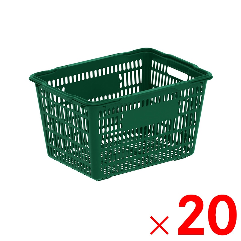 【送料無料】【法人限定】サンコー サンショップカーゴ26L-3(把手付き) グリーン 102658-00 ×20個 セット販売 【メーカー直送・代引不可・置配不可】