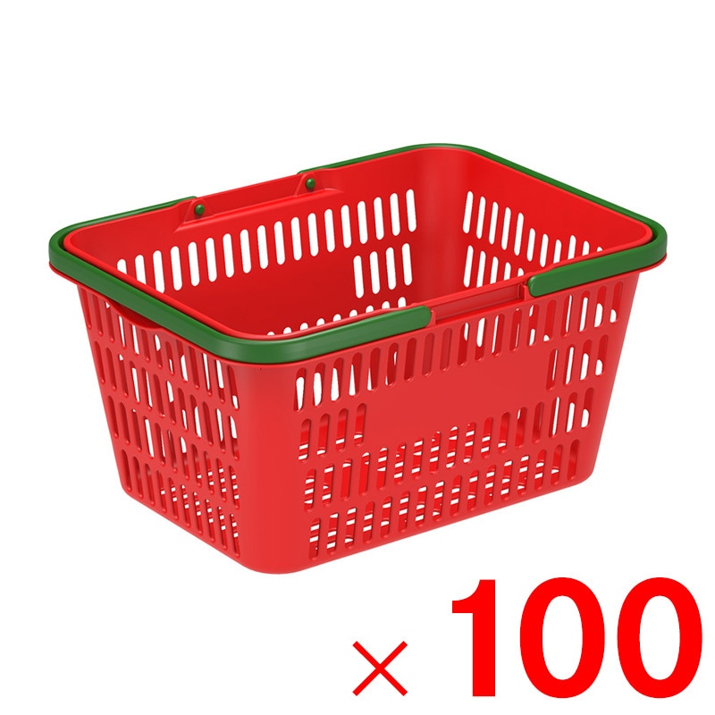 【送料無料】【法人限定】サンコー サンショップカーゴ 4L レッド/グリーン 100451-00 ×100個 セット販売 【メーカー直送・代引不可・置配不可】