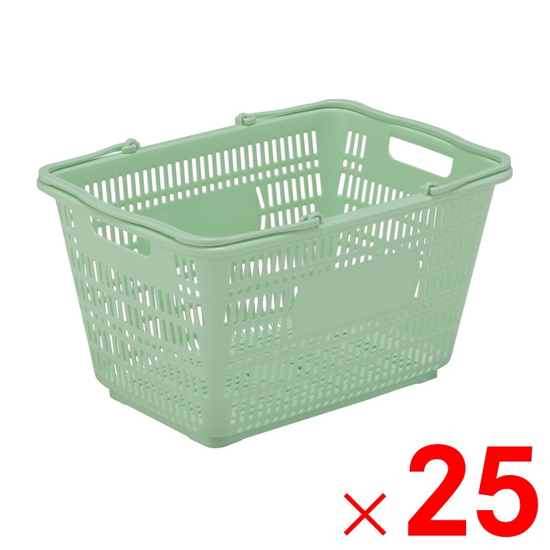 【送料無料】【法人限定】サンコー サンショップカーゴ26L 把手付 グリーン 103118-00 ×25個 セット販売 【メーカー直送・代引不可・置配不可】