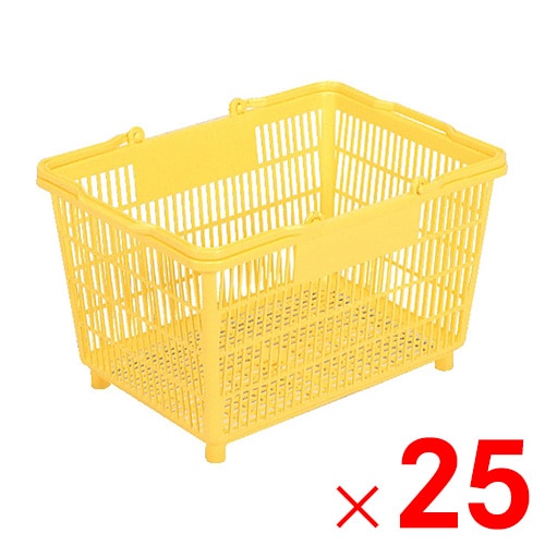 【送料無料】【法人限定】サンコー スーパー篭 大2 無地 プラH イエロー 102694-00 ×25個 セット販売 【メーカー直送・代引不可・置配不可】