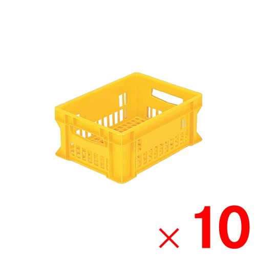 【送料無料】【法人限定】サンコー スリムパッククレート MS-40 イエロー 201305-00 ×10個 セット販売 【メーカー直送・代引不可・置配不可】