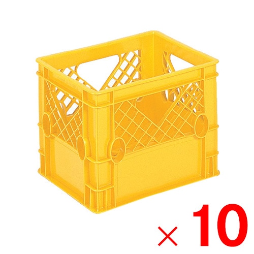 【送料無料】【法人限定】サンコー ピュアクレート 12P-4 両無地 イエロー 201952-00 ×10個 セット販売 【メーカー直送・代引不可・置配不可】