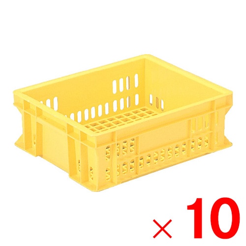 【送料無料】【法人限定】サンコー ミッドパッククレート S-40 イエロー 201354-00 ×10個 セット販売 【メーカー直送・代引不可・置配不可】