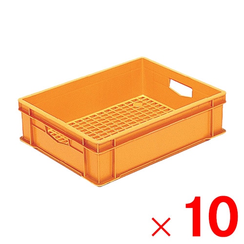 【送料無料】【法人限定】サンコー ミルククレート K-50 オレンジ 202208-00 ×10個 セット販売 【メーカー直送・代引不可・置配不可】