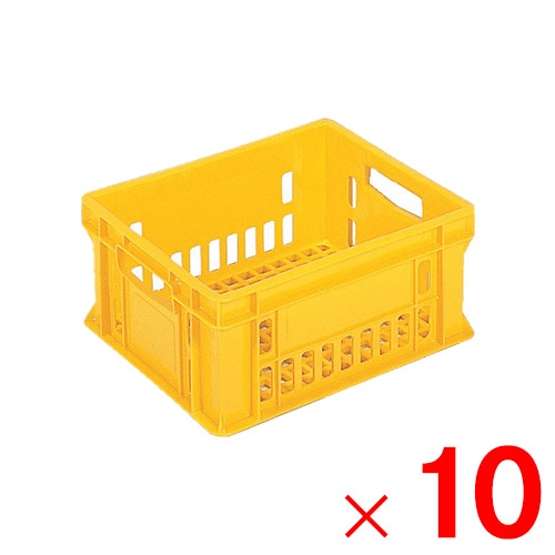 【送料無料】【法人限定】サンコー ミルククレート M-20(PP) イエロー 201162-00 ×10個 セット販売 【メーカー直送・代引不可・置配不可】