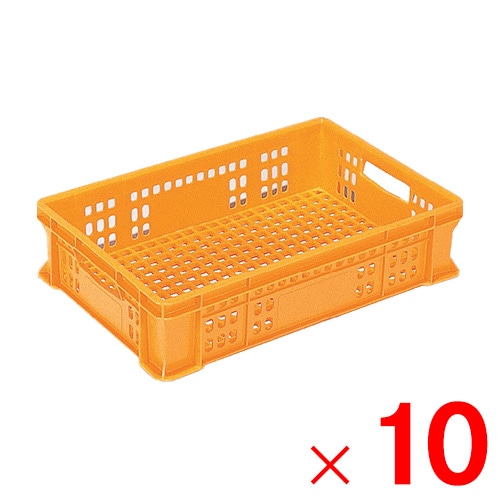 【送料無料】【法人限定】サンコー ミルククレート M-40 オレンジ 201805-00 ×10個 セット販売 【メーカー直送・代引不可・置配不可】