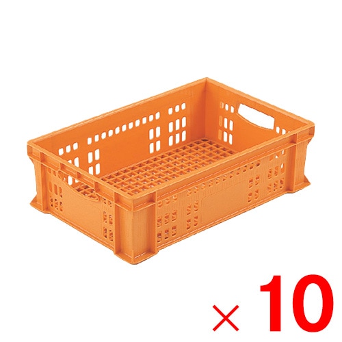 【送料無料】【法人限定】サンコー ミルククレート M-40-2 オレンジ 202356-00 ×10個 セット販売 【メーカー直送・代引不可・置配不可】