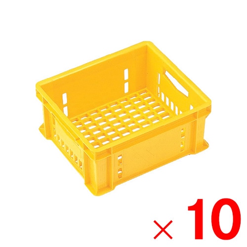 【送料無料】【法人限定】サンコー ミルククレート S-20-2 イエロー 201264-00 ×10個 セット販売 【メーカー直送・代引不可・置配不可】