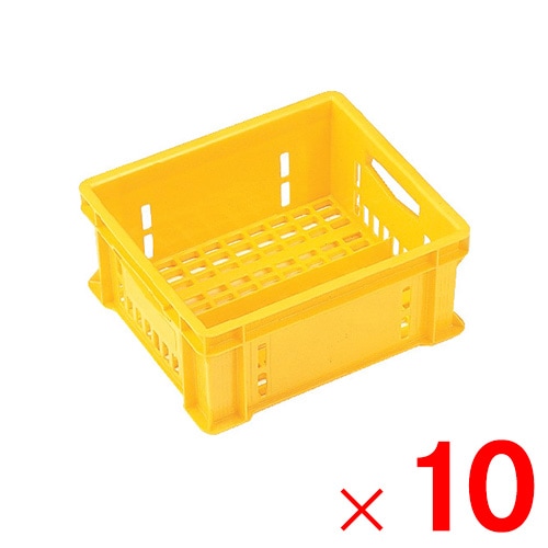 【送料無料】【法人限定】サンコー ミルククレート S-20A-2 イエロー 201254-00 ×10個 セット販売 【メーカー直送・代引不可・置配不可】